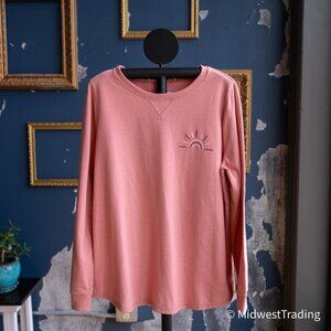 Sonoma Women’s Pink Long Sleeve Crew Neck Sweater